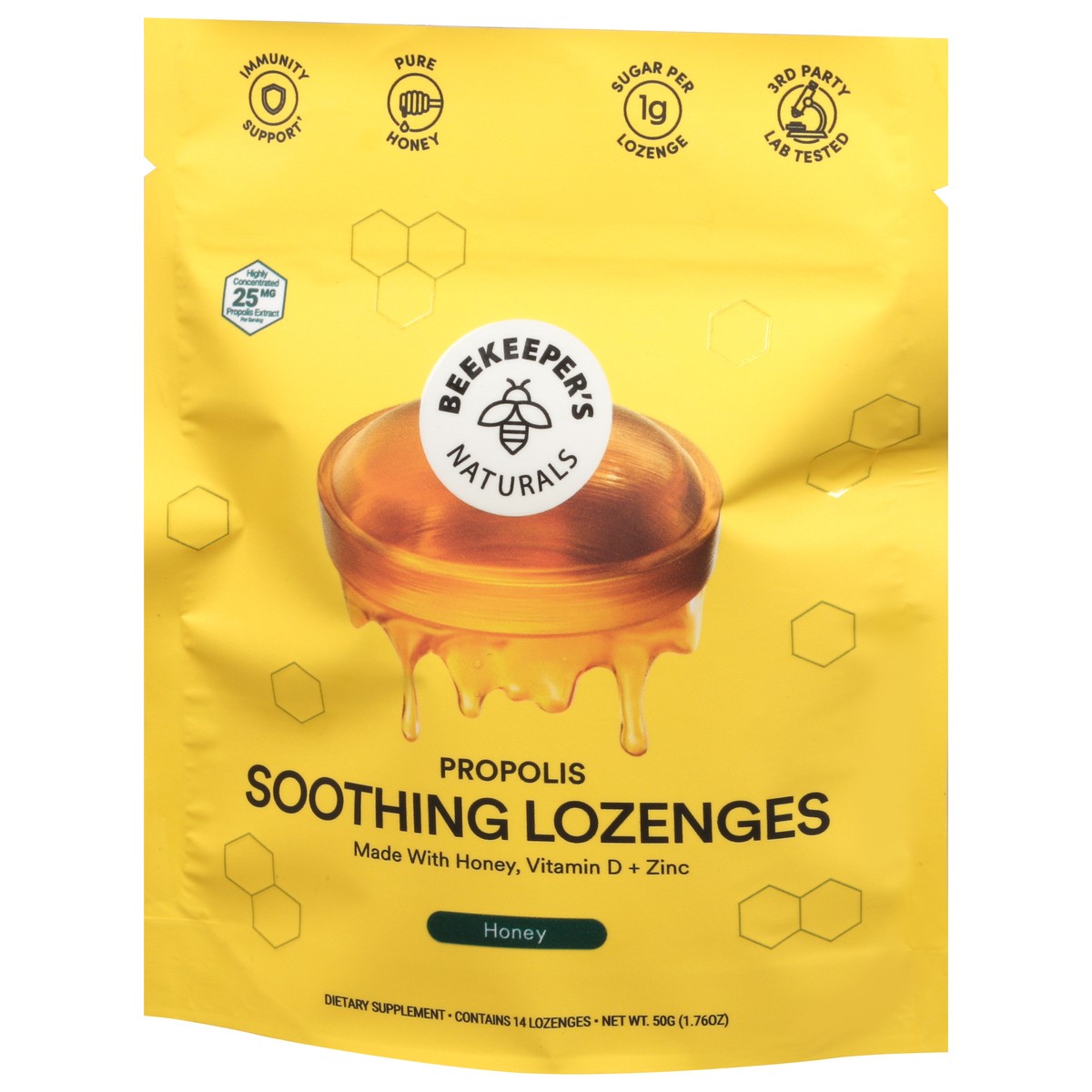 slide 6 of 9, Beekeeper's Naturals Propolis Honey Soothing Lozenges 14 ea, 14 ct