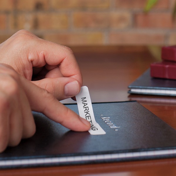 slide 2 of 9, DYMO Labelwriter 30327 File Folder Labels, 3 7/16" X 9/16", Pack Of 2, 2 ct