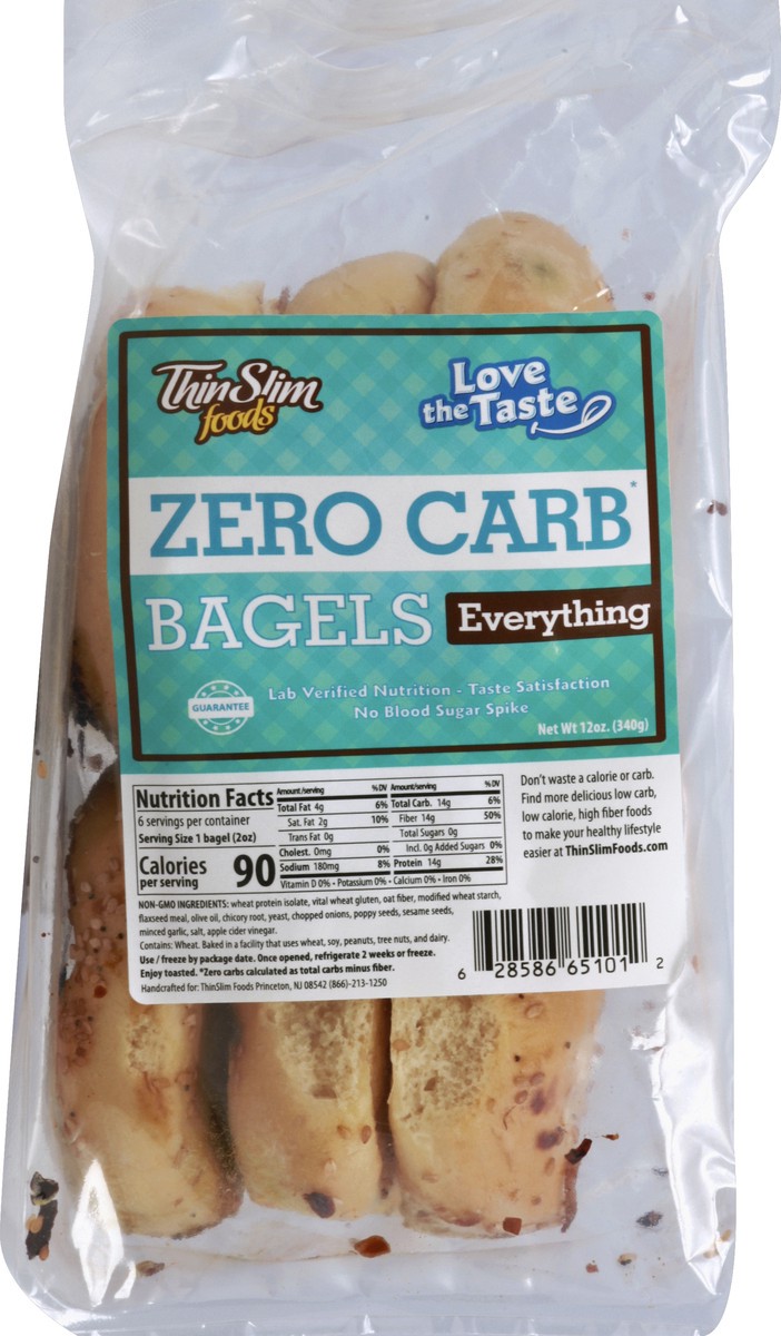 slide 5 of 5, ThinSlim Foods Bagels 12 oz, 12 oz