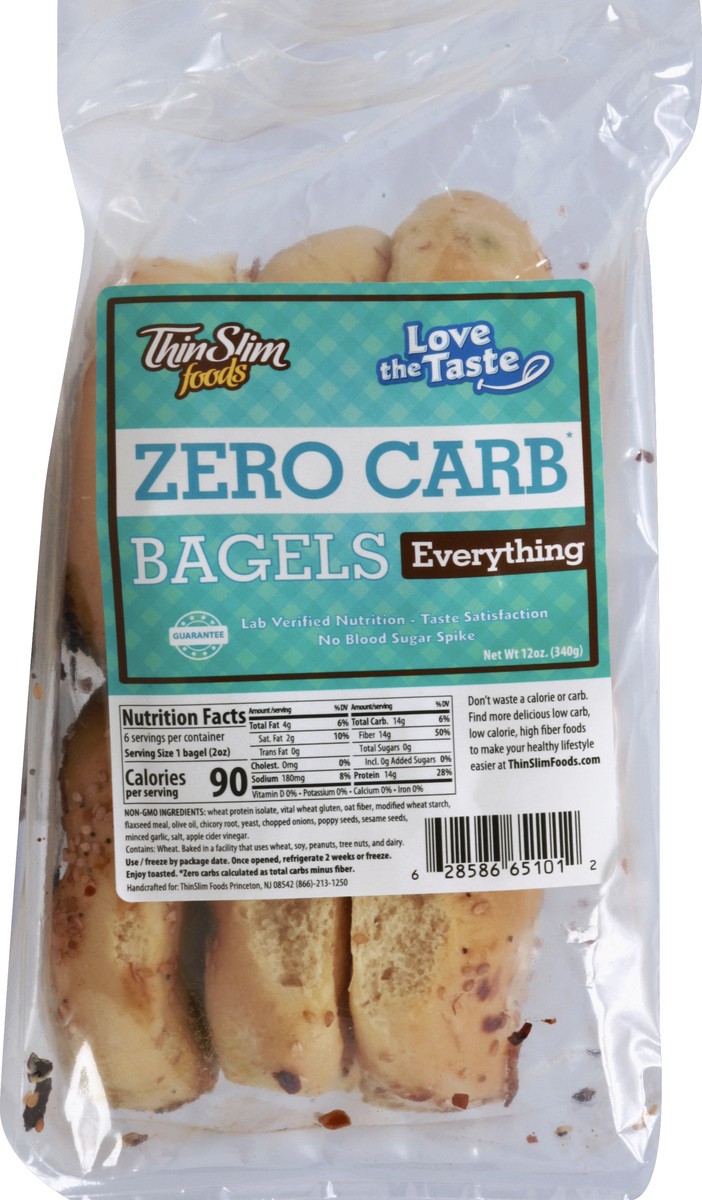 slide 1 of 5, ThinSlim Foods Bagels 12 oz, 12 oz