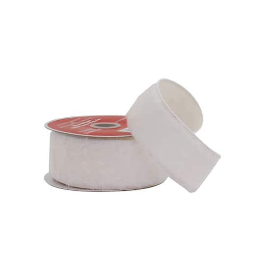 slide 1 of 3, 1.5" X 15ft. White Faux Fur Wired Ribbon By Celebrate It, 1.5 in x 15 ft