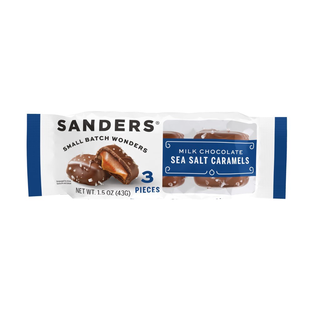 slide 2 of 2, Sanders Milk Chocolate Sea Salt Caramels 3 ea, 3 ct