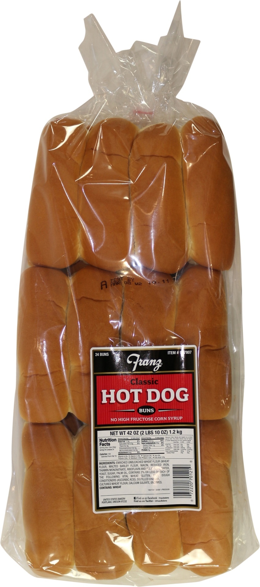 slide 1 of 1, Franz Hot Dog Buns, 24 ct