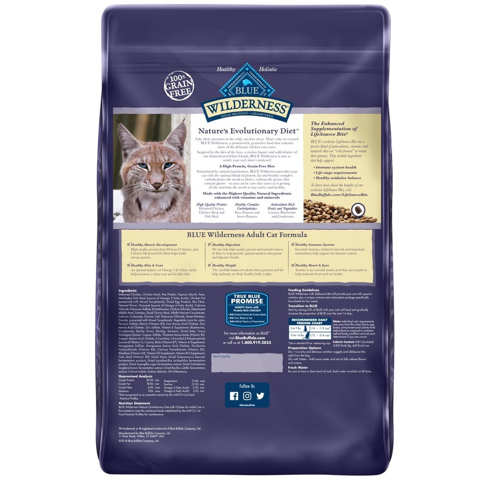 Blue Wilderness Chicken Adult Dry Cat Food 9.5 lb Shipt