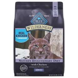 Blue Buffalo Wilderness Nature's Evolutionary Diet High-Protein, Grain-Free Natural Dry Food for Adult Cats, Chicken, 9.5-lb. Bag