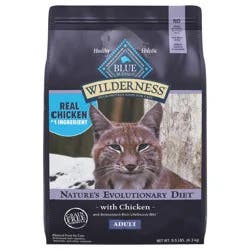 Blue Buffalo Wilderness Nature's Evolutionary Diet High-Protein, Grain-Free Natural Dry Food for Adult Cats, Chicken, 9.5-lb. Bag