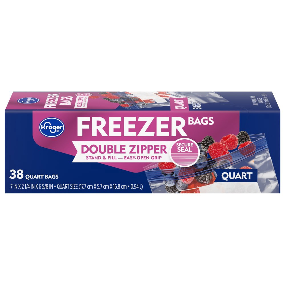 slide 4 of 4, Kroger® Reclosable Quart Freezer Bags, 38 ct