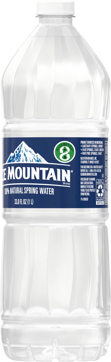 slide 2 of 7, ICE MOUNTAIN Brand 100% Natural Spring Water, 1-Liter plastic bottle, 33.8 oz