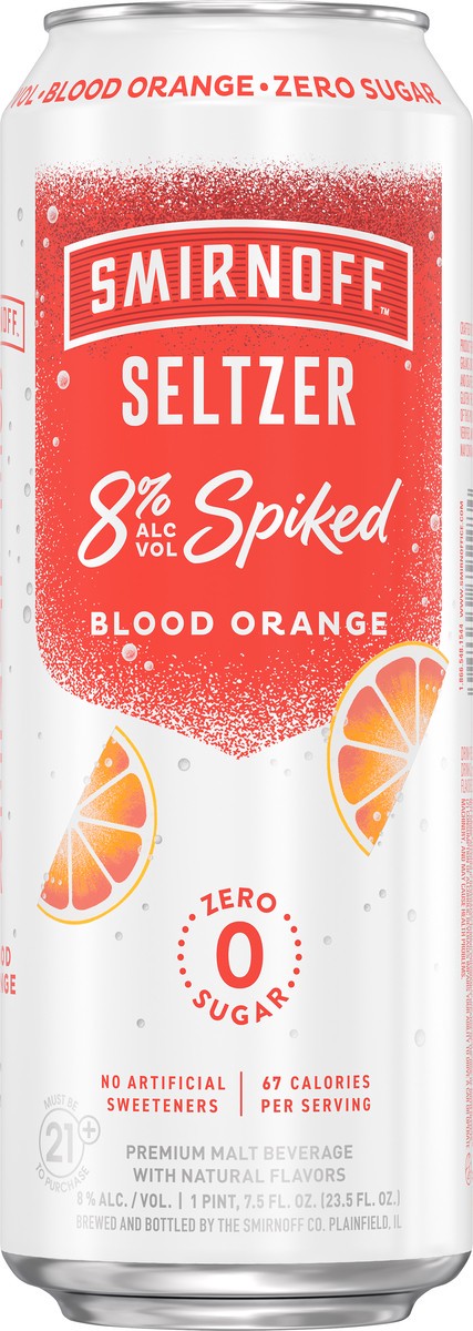 slide 1 of 2, Smirnoff Spiked Blood Orange Seltzer 23.5 oz, 23.5 oz