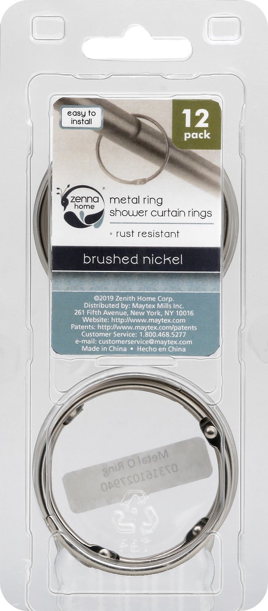 slide 6 of 9, Zenna Home Maytex Metal O Ring Hook, Brushed Nickel, 12 ct