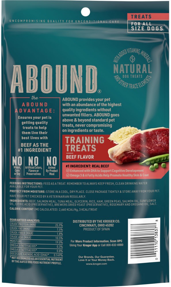 slide 3 of 4, Abound® Beef Training Treats, 11 oz