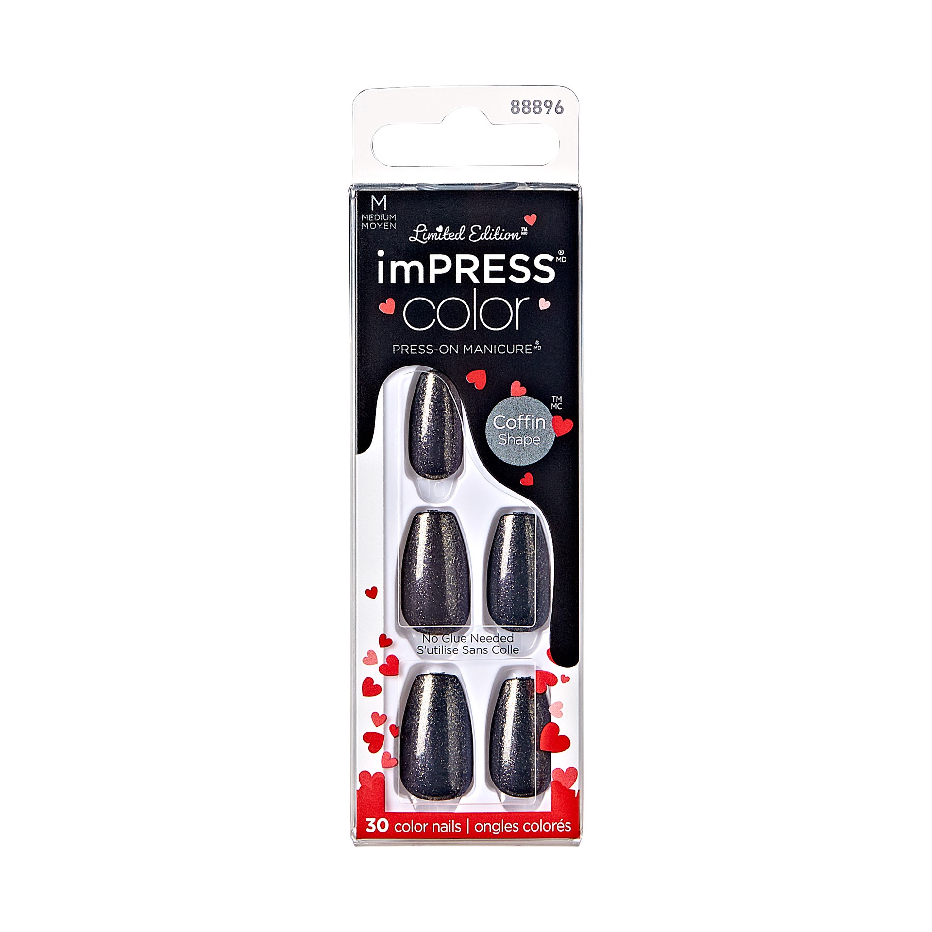 slide 1 of 5, imPRESS Color Press-On Manicure Limited Edition Valentine Nails, ‘Eyes On You'', 30 Count, 1 ct