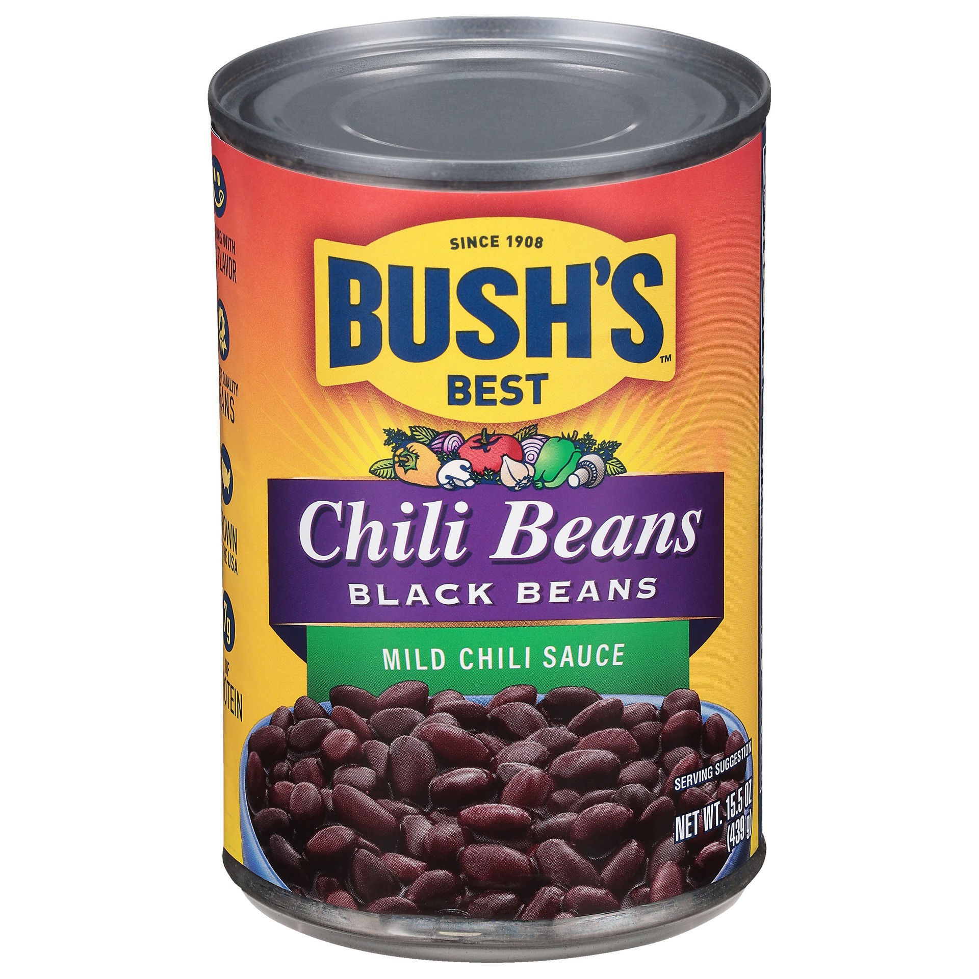 slide 2 of 5, Bush's Best Bush's Black Beans in a Mild Chili Sauce 15.5 oz, 15.5 oz