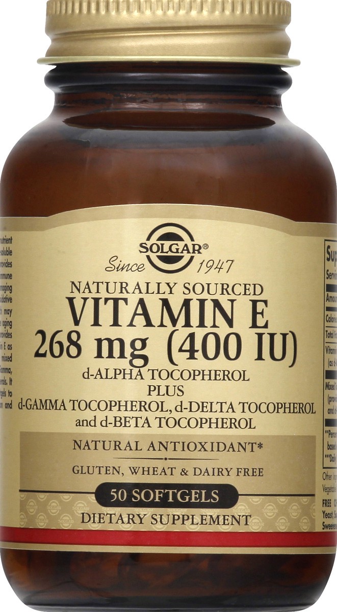 slide 6 of 7, Solgar 268 mg Softgels Vitamin E 50 ea, 50 ct