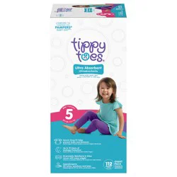 Tippy Toes Size 5 (27+ lb) Ultra Absorbent Diapers Giant Pack 112 ea