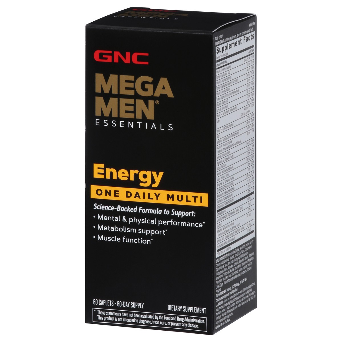 slide 4 of 10, GNC Men's Energy One Daily Vitamin, 60 ct