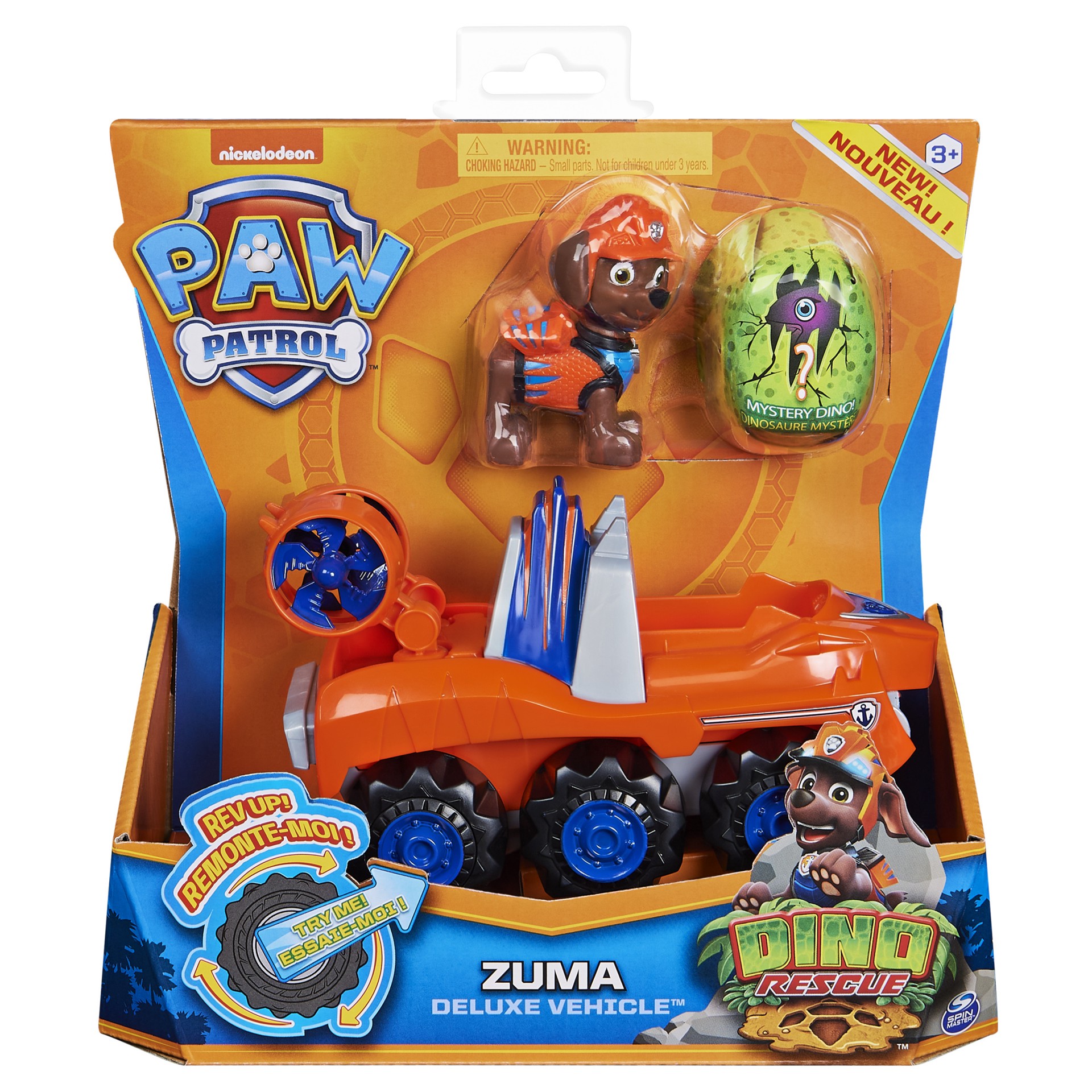 slide 3 of 5, PAW Patrol, Dino Rescue Zuma''s Deluxe Rev Up Vehicle with Mystery Dinosaur Figure, 1 ct