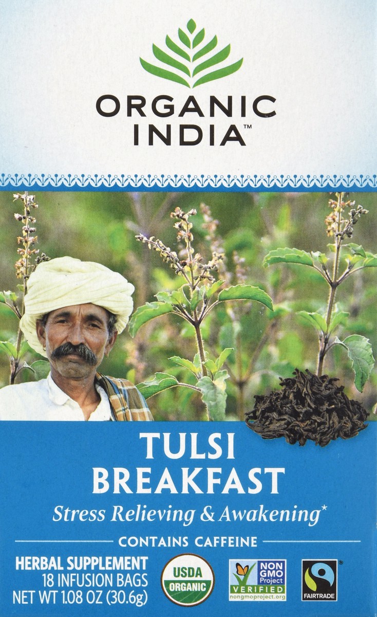 slide 1 of 13, Organic India India Breakfast Tulso Tea - 18 ct, 18 ct