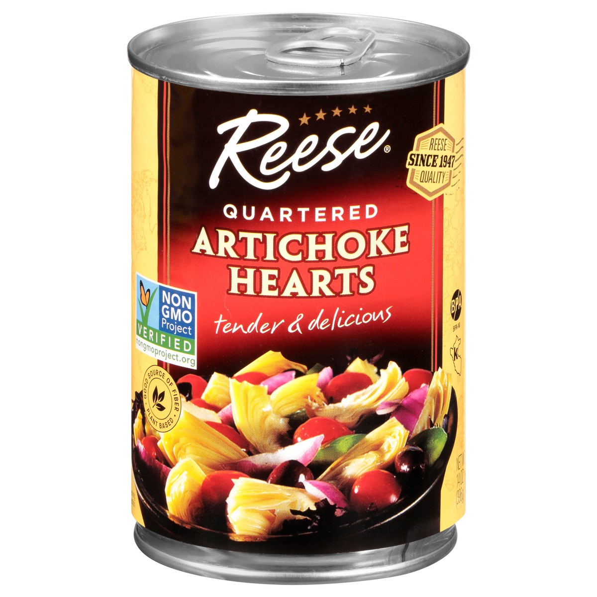 slide 1 of 1, Reese Quartered Artichoke Hearts, 14 oz