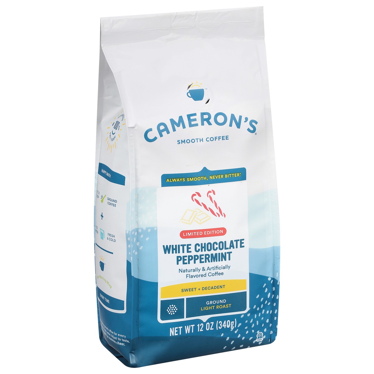 slide 10 of 10, Cameron's Light Roast Ground Smooth White Chocolate Peppermint Coffee 12 oz, 12 oz