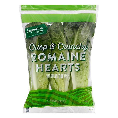 slide 1 of 1, Signature Farms Romaine Hearts Prepackaged - 3 Count, 3 ct