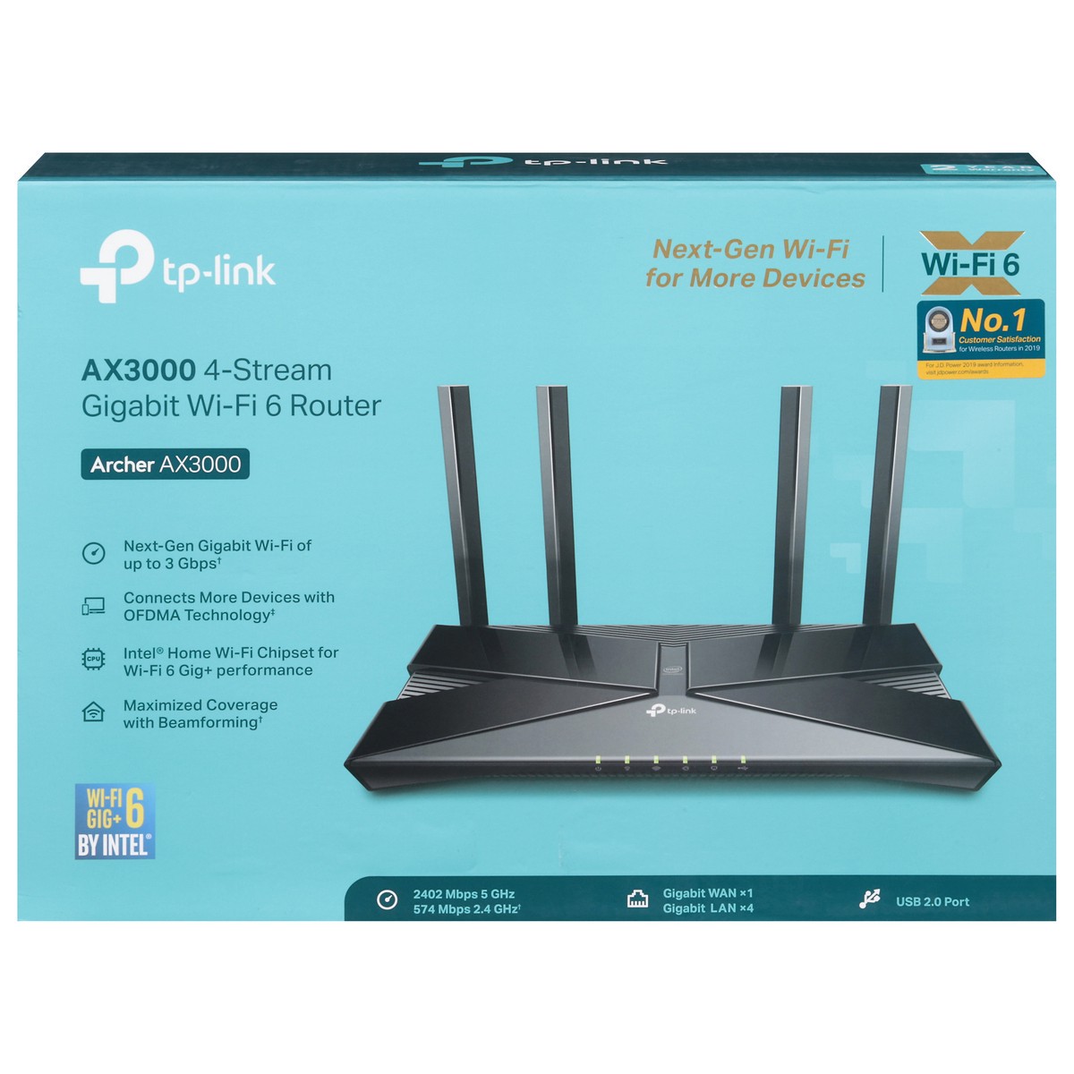 slide 10 of 11, TP-Link 4-Stream Gigabit Archer AX3000 Wi-Fi 6 Router 1 ea, 1 ct