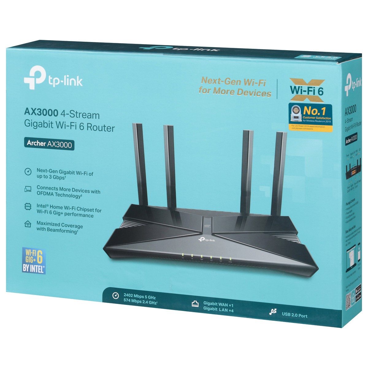 slide 11 of 11, TP-Link 4-Stream Gigabit Archer AX3000 Wi-Fi 6 Router 1 ea, 1 ct