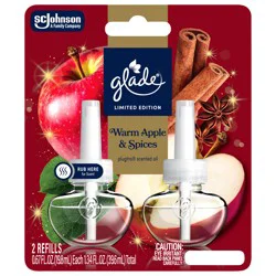 Glade PlugIns Scented Oil Refills, Warm Apple & Spices, 1.34 fl oz, 2 count