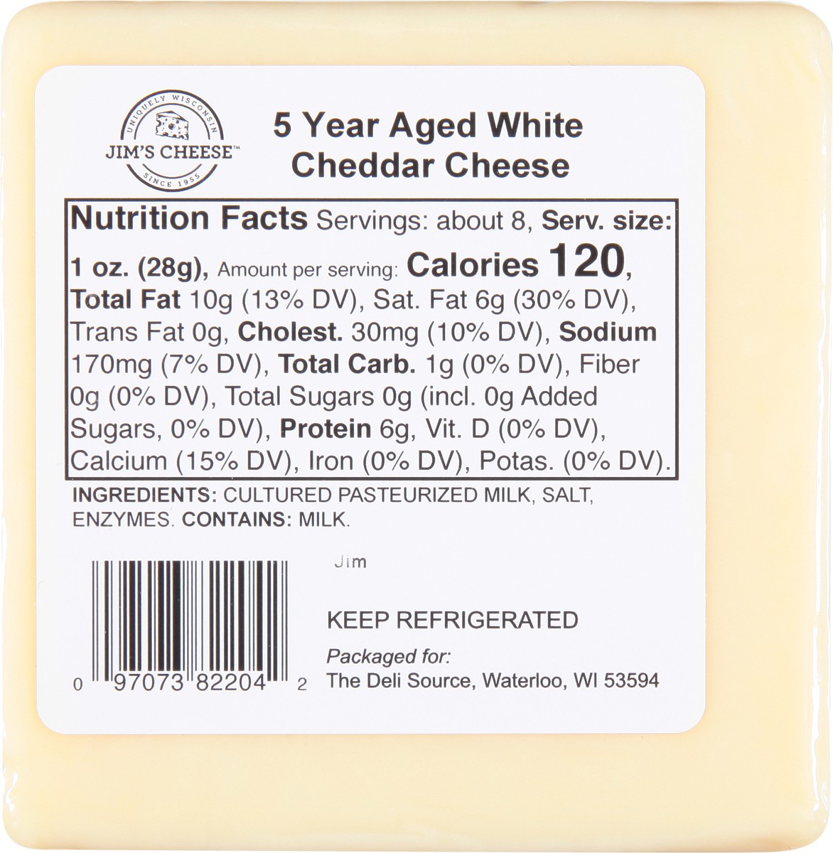 slide 5 of 13, Jim's Cheese Vintage Selects 5 Year Aged White Cheddar Cheese 7.5 oz, 7.5 oz