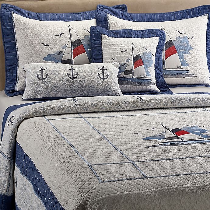 slide 1 of 1, Donna Sharp Sailboat King Quilt, 1 ct