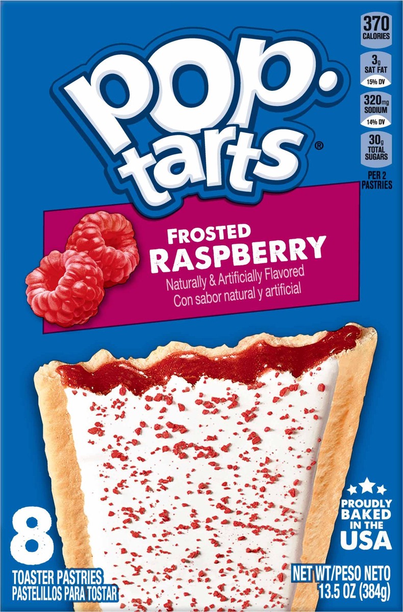 slide 6 of 12, Pop-Tarts Toaster Pastries, Breakfast Foods, Kids Snacks, Frosted Raspberry, 13.5oz Box, 8 Pop-Tarts, 13.5 oz