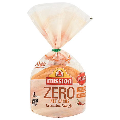 slide 1 of 1, Mission Zero Net Carbs Tortillas Sriracha Ranch - 14 Count, 14 ct