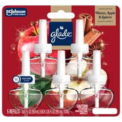 Glade PlugIn Refills Air Freshener, Warm Apple & Spices, 1.34oz., 5 count