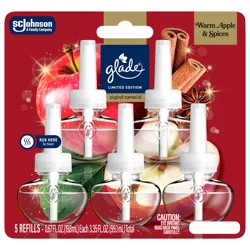 Glade PlugIn Refills Air Freshener, Warm Apple & Spices, 1.34oz., 5 count