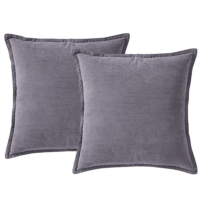 slide 1 of 2, Morgan Home ChenilleSquare Throw Pillows - Dark Grey, 2 ct