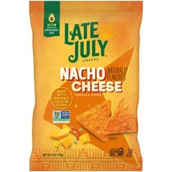 Late July Snacks Nacho Cheese Tortilla Chips, 6 oz Bag