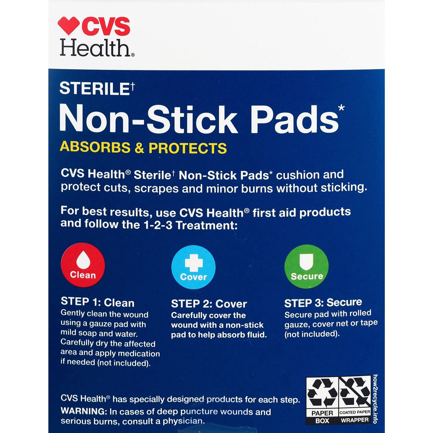 slide 3 of 3, Cvs Health Non-Stick Pads Value Pack 2X3", 50Ct, 50 ct