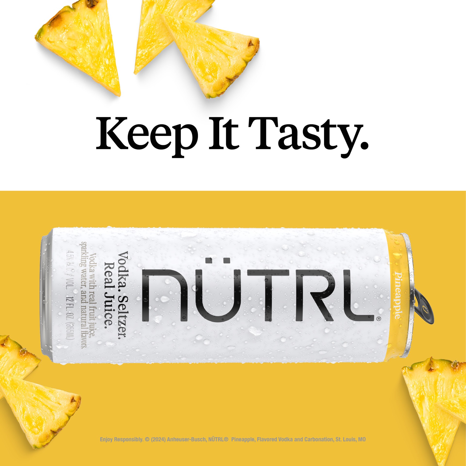 slide 4 of 6, Nutrl Pineapple Vodka Hard Seltzer 4 Pack, 16 fl oz Cans, 64 fl oz