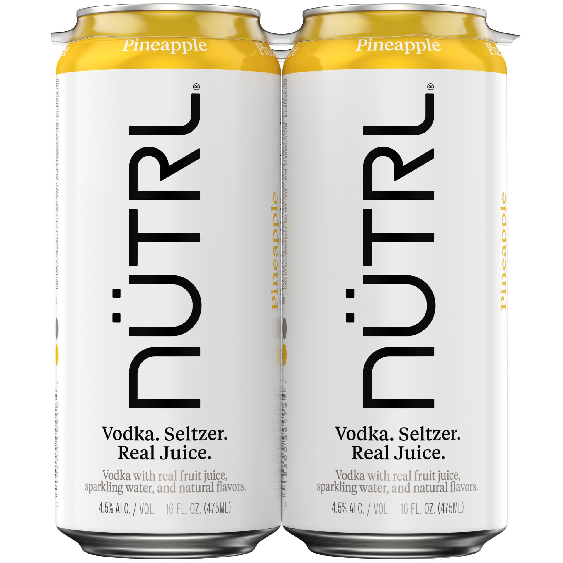 slide 6 of 6, Nutrl Pineapple Vodka Hard Seltzer 4 Pack, 16 fl oz Cans, 64 fl oz