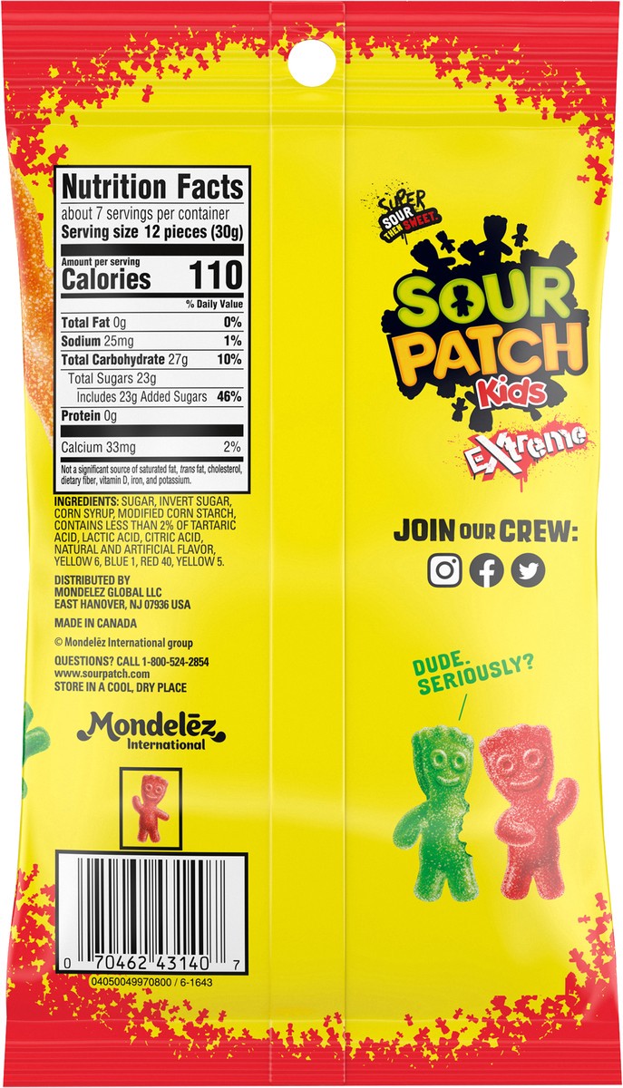 slide 9 of 9, SOUR PATCH KIDS Extreme Sour Soft & Chewy Candy, 7.2 oz, 7.2 oz