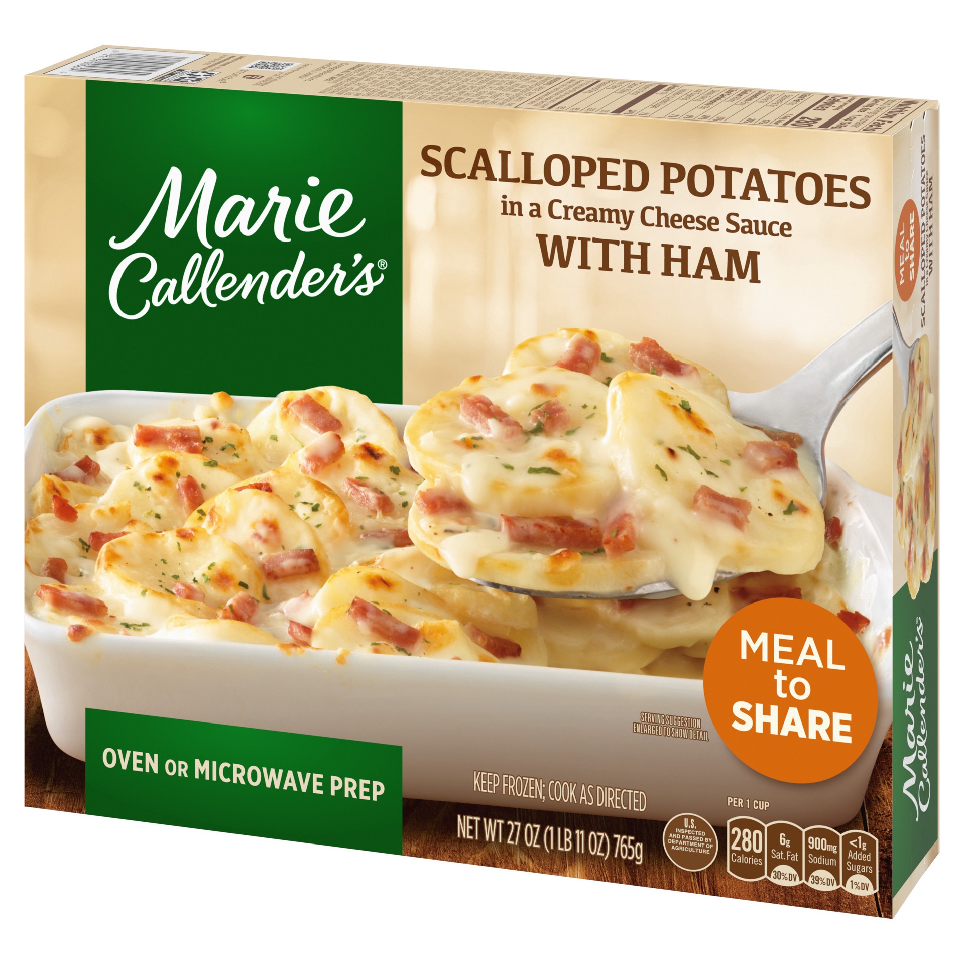 slide 5 of 5, Marie Callender's Scalloped Potatoes in a Creamy Cheese Sauce with Ham 27 oz, 27 oz