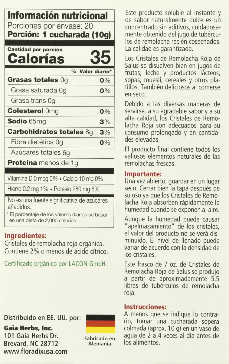 slide 2 of 9, Salus Red Beet Soluble Crystals 7 oz, 7 oz