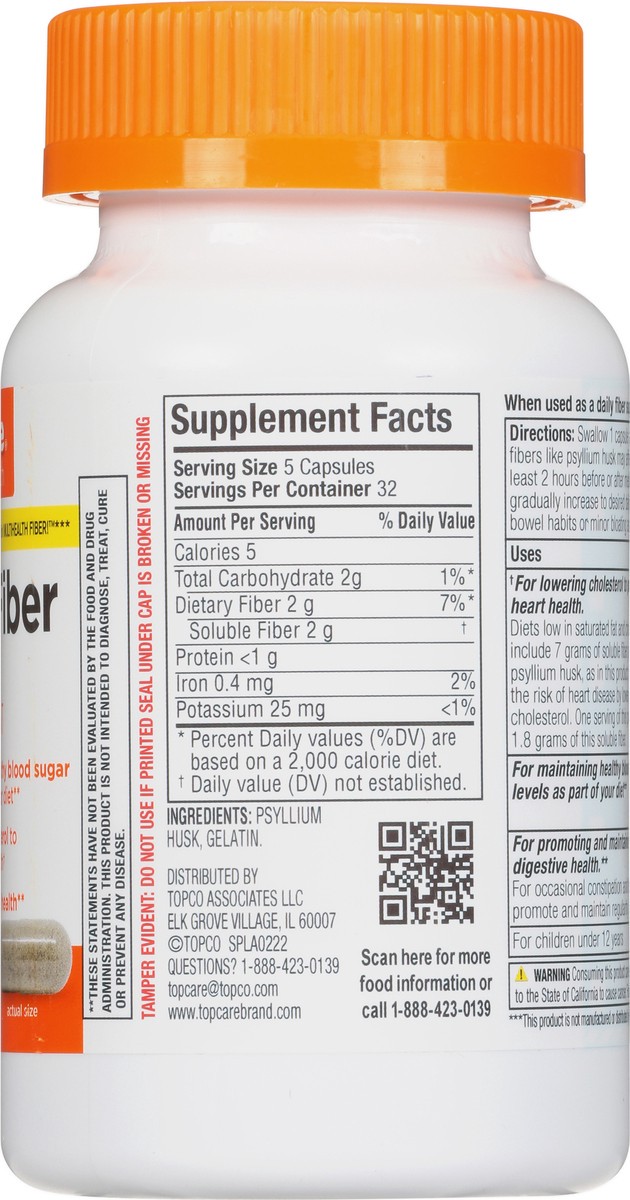 slide 14 of 15, TopCare Health Daily Fiber 160 Capsules, 160 ct