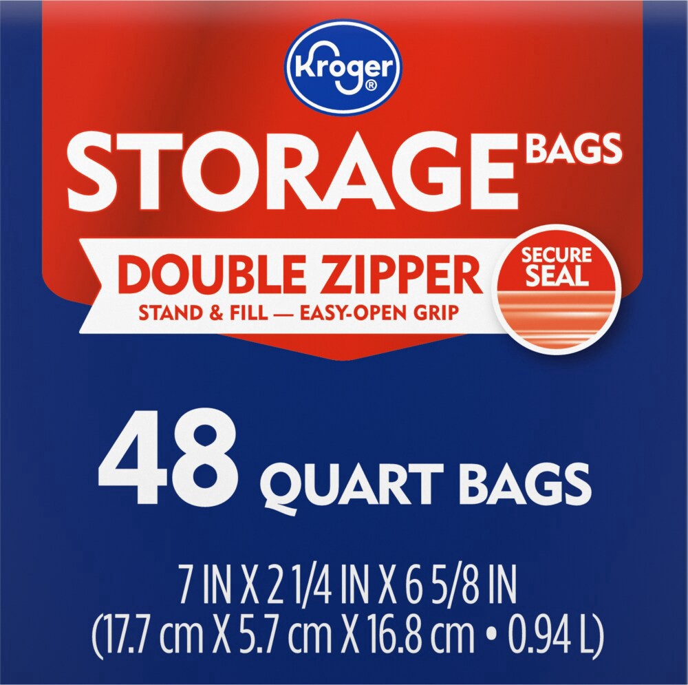 slide 3 of 4, Kroger® Reclosable Quart Storage Bags, 48 ct