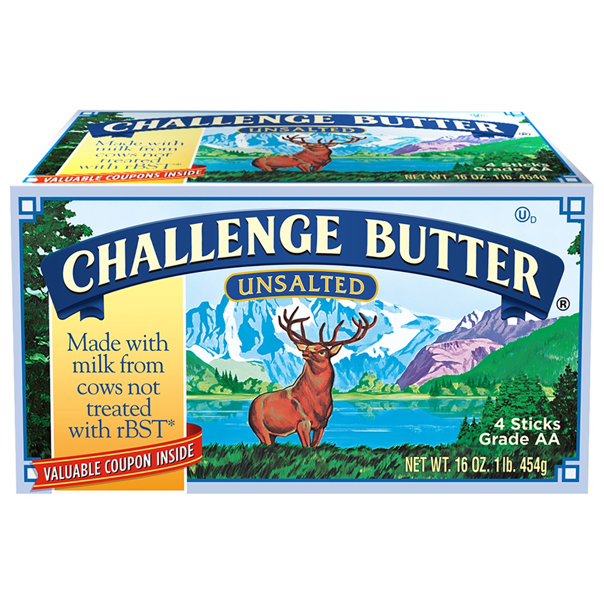 slide 4 of 9, Challenge Butter Unsalted Butter 4 ea, 16 oz