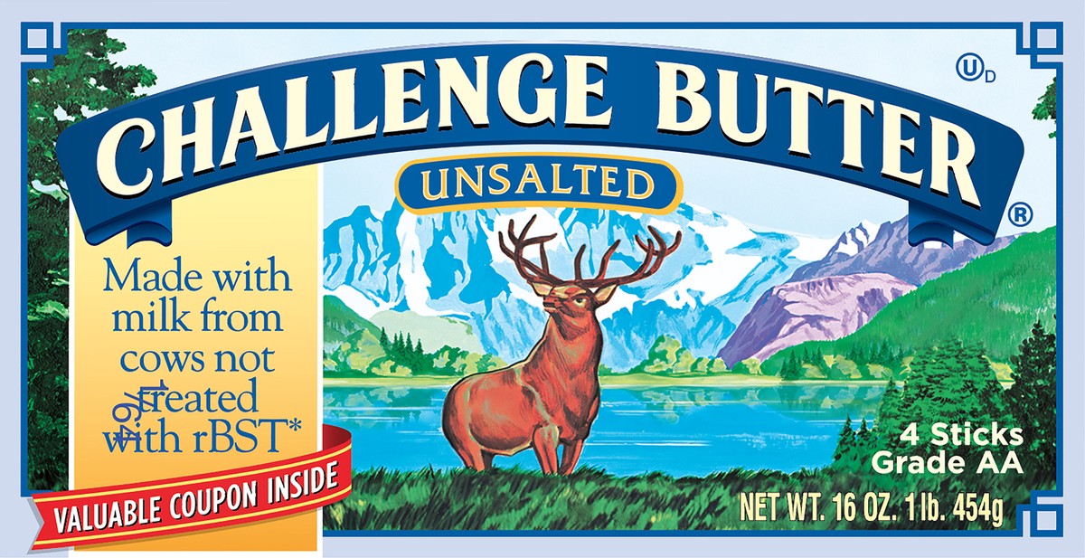 slide 5 of 9, Challenge Butter Unsalted Butter 4 ea, 16 oz