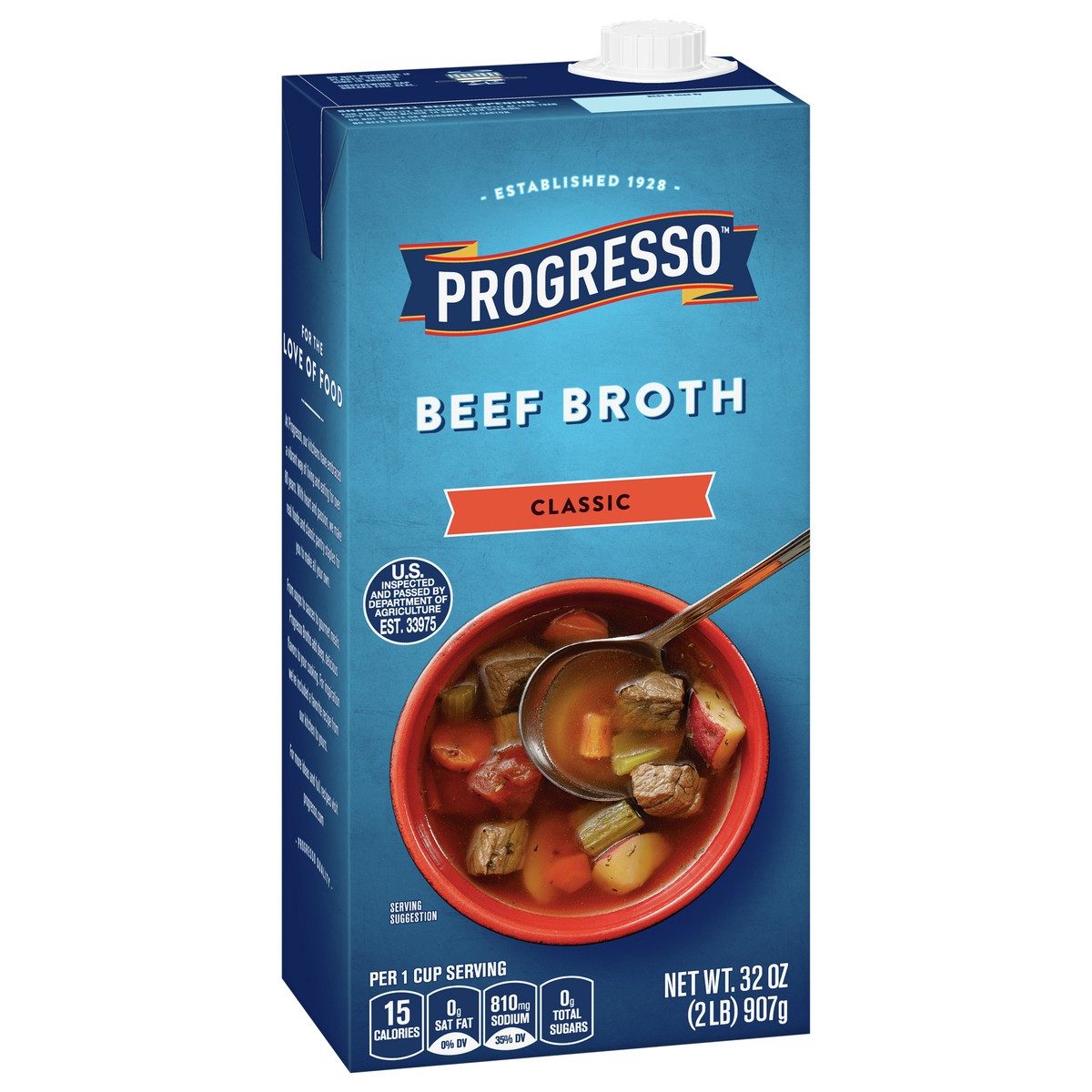 slide 5 of 9, Progresso Classic Beef Broth, Gluten Free, 32 ounces, 32 oz