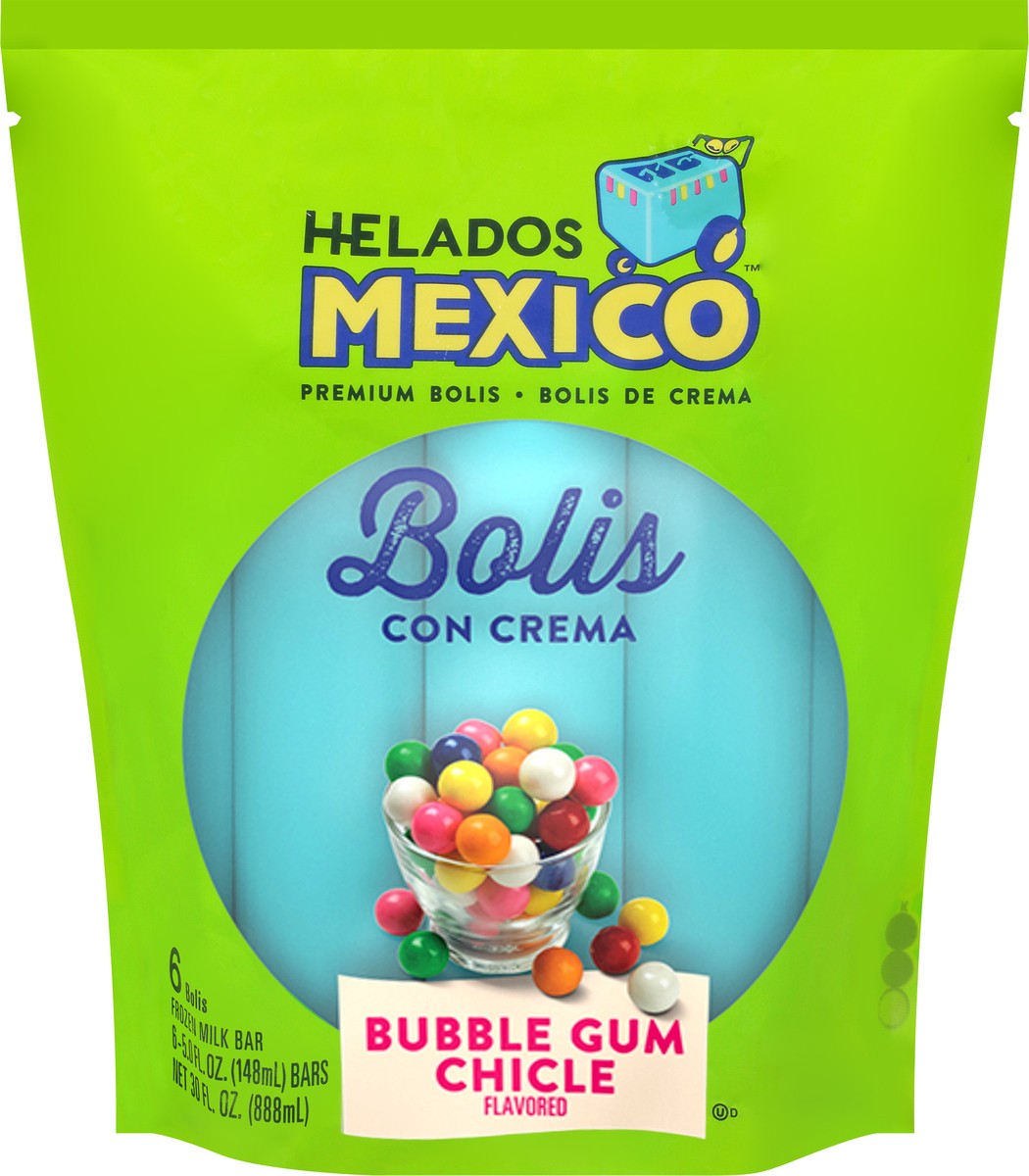 slide 2 of 13, Helados Mexico Premium Bolis Bubble Gum Flavored Frozen Milk Bar 6 ea Pouch, 6 ct