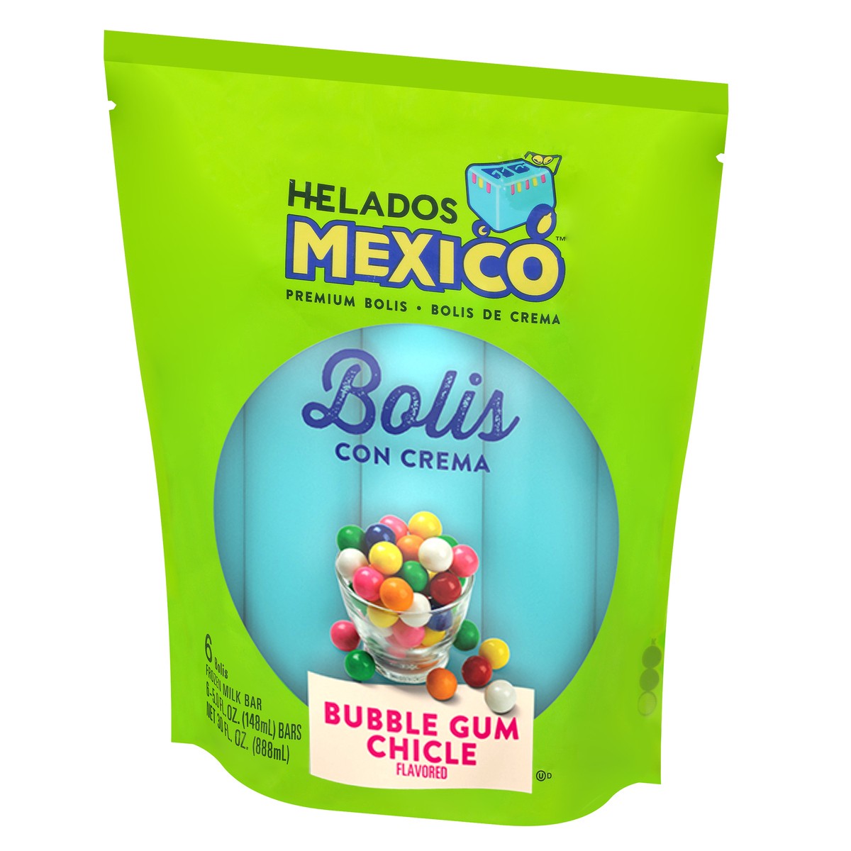 slide 9 of 13, Helados Mexico Premium Bolis Bubble Gum Flavored Frozen Milk Bar 6 ea Pouch, 6 ct