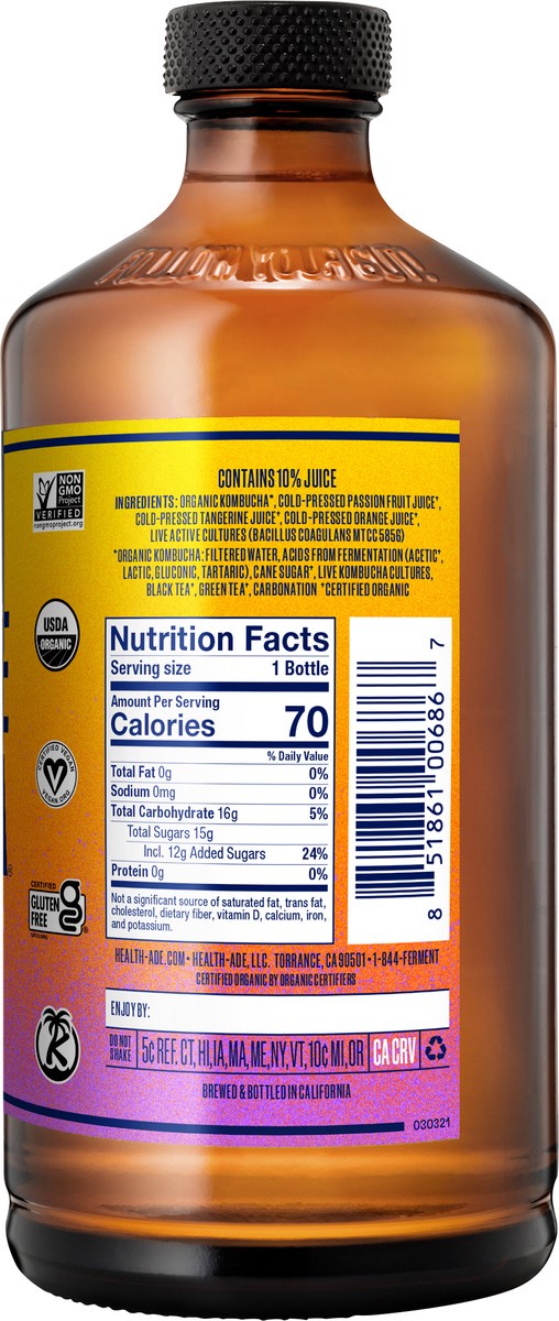 slide 4 of 4, Health-Ade Health Ade Kombucha 16oz - Passionfruit Tangerine, 16 fl oz